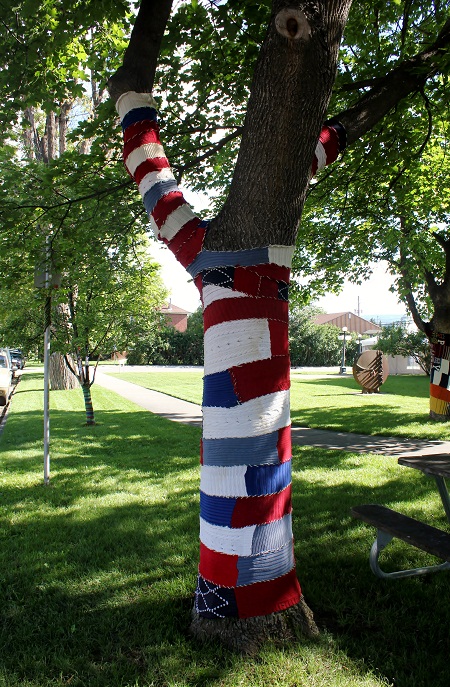 Patriotic Yarn Storming, Hockaday Museum of Art, Kalispell, Montana